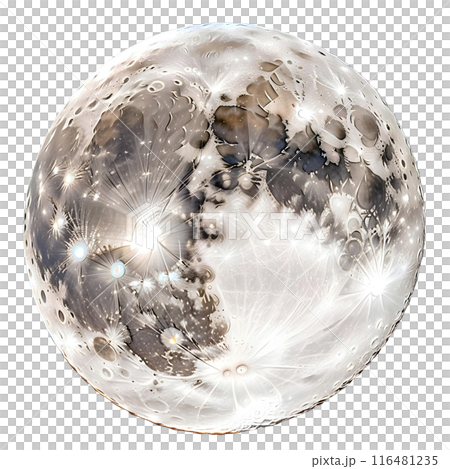 美麗的滿月（背景透明）PNG與alpha通道AI生成 116481235