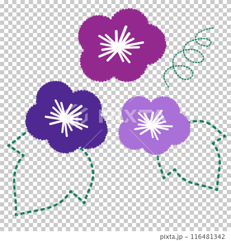 刺繍風なあさがおのイラスト 刺繍風なあさがおのイラスト 116481342