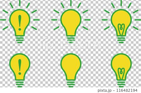 Flashing light bulb icon illustration green yellow 2 Flashing light bulb icon illustration green yellow 2 116482194
