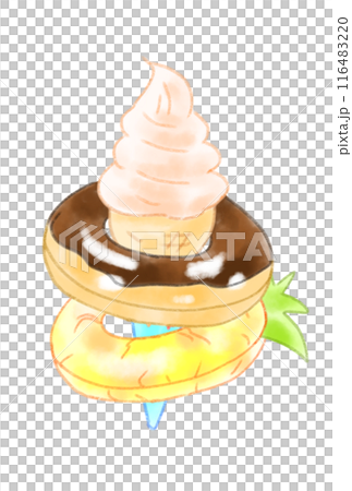 漂浮在軟冰淇淋上 116483220