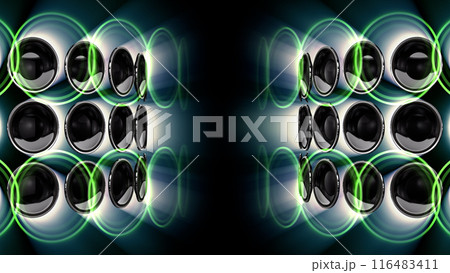 ディスコ クラブ パーティー オーディオ スピーカー CG 3D イラスト 116483411