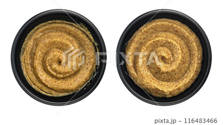 Sweet mustard isolated on white background with clipping path, top view Sweet mustard isolated on white background with clipping path, top view 116483466