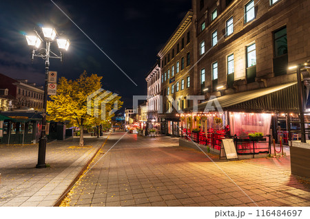 Place Jacques-Cartier ( Jacques Cartier Square ) in Old Montreal at night. Montreal, Quebec, Canada. 116484697
