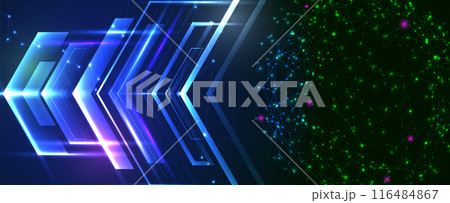Neural network concept. Connected cells with links. High technology process. Abstract futuristic background. Vector art. Neural network concept. Connected cells with links. High technology process. Abstract futuristic background. Vector art. 116484867