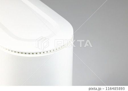 Close up modern wireless router dual band wifi6 router on white table. 116485893
