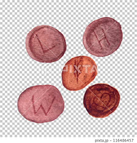 Sealing wax with insignia, watercolor illustration set isolated on white. Hand drawn high quality simple style art for stationary decor, stickers, cards, notebooks, diary and packages design Sealing wax with insignia, watercolor illustration set isolated on white. Hand drawn high quality simple style art for stationary decor, stickers, cards, notebooks, diary and packages design 116486457