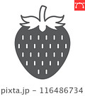 Strawberry glyph icon, fresh and fruit, strawberry vector icon, vector graphics, editable stroke solid sign, eps 10 116486734