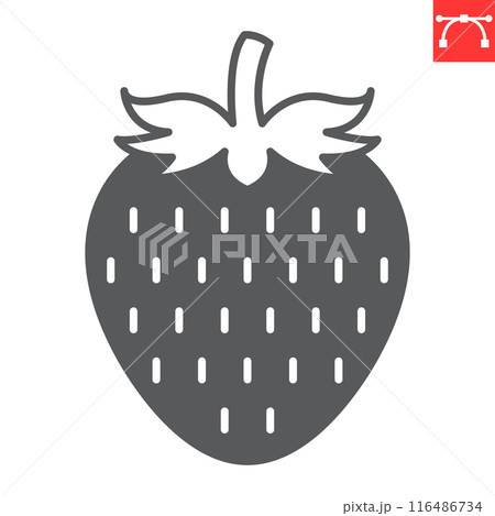Strawberry glyph icon, fresh and fruit, strawberry vector icon, vector graphics, editable stroke solid sign, eps 10 116486734