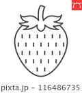 Strawberry line icon, fresh and fruit, strawberry vector icon, vector graphics, editable stroke outline sign, eps 10 116486735
