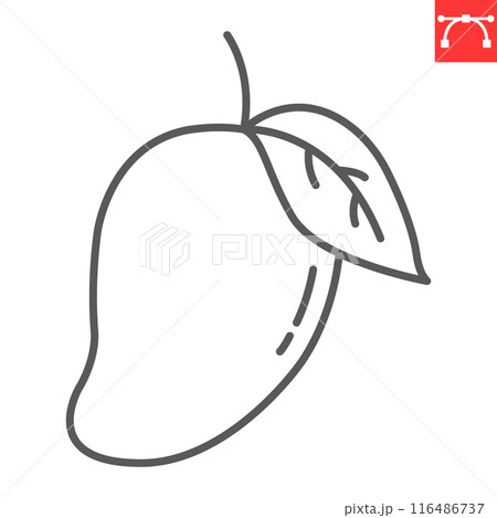 Mango line icon, fresh and fruit, mango fruit vector icon, vector graphics, editable stroke outline sign, eps 10 Mango line icon, fresh and fruit, mango fruit vector icon, vector graphics, editable stroke outline sign, eps 10 116486737