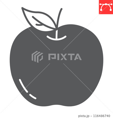 Apple glyph icon, fresh and fruit, apple vector icon, vector graphics, editable stroke solid sign, eps 10 116486740