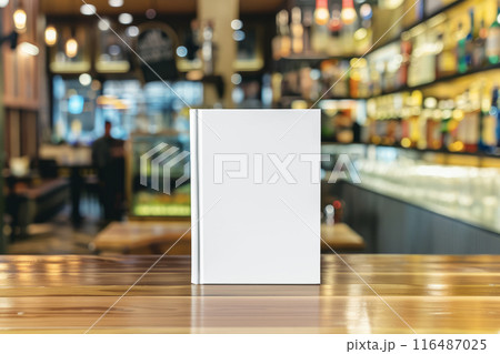 White Blank Book Mockup on Wooden Table in Cozy Cafe, Perfect for Design Templates and Marketing Promotions White Blank Book Mockup on Wooden Table in Cozy Cafe, Perfect for Design Templates and Marketing Promotions 116487025