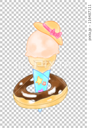 Ice cream that fits perfectly in a swim ring 116487111