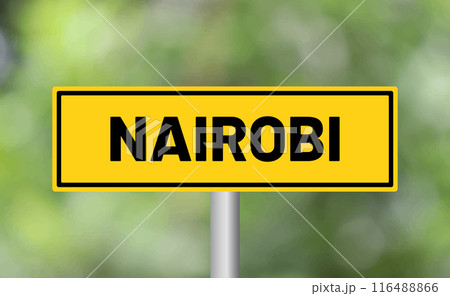 Nairobi road sign on blur background 116488866