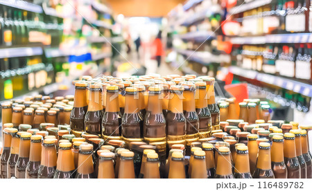 CG素材　スーパーマーケットで販売されているビールのイメージ素材 116489782