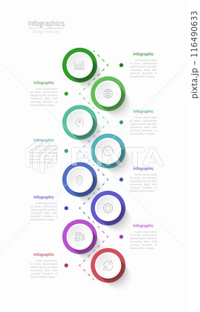 Infographic 8 options design elements for your business data. Vector Illustration. 116490633