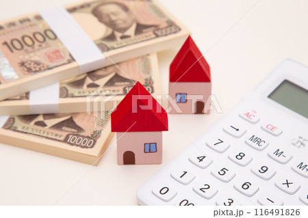 住宅と大量の一万円札(新紙幣) 住宅と大量の一万円札(新紙幣) 116491826
