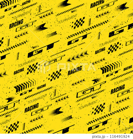 Sport GT race grunge yellow and black 116491924