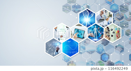 医療科学テクノロジー バナー・広告向け横長ビジュアル 医療科学テクノロジー バナー・広告向け横長ビジュアル 116492249