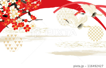 美しい和柄背景素材 年賀素材 美しい和柄背景素材 年賀素材 116492427