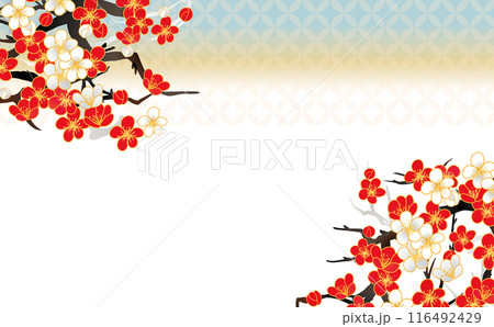 美しい和柄背景素材　年賀素材 116492429
