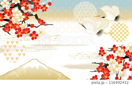 美しい和柄背景素材 年賀素材 美しい和柄背景素材 年賀素材 116492432