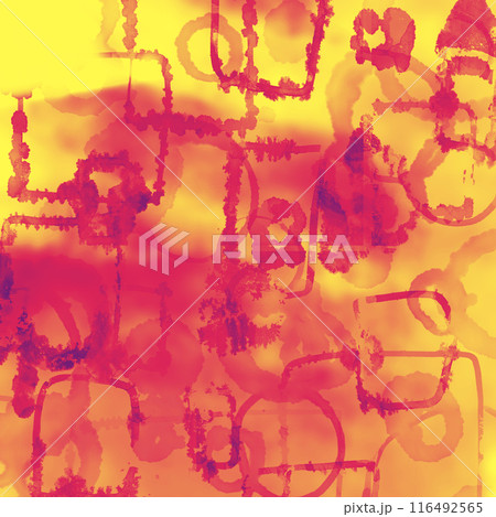 鮮やかな手描き模様の水彩テクスチャ背景 鮮やかな手描き模様の水彩テクスチャ背景 116492565