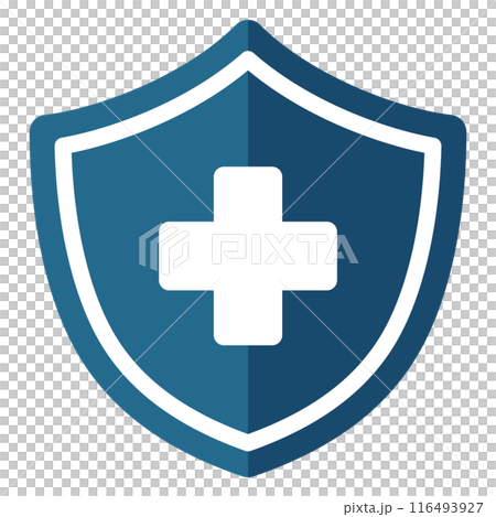 Shield and medical symbol icon 116493927