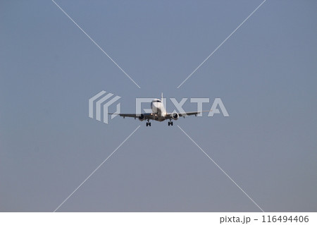 大阪空港 伊丹空港 千里川土手より 着陸する飛行機 大阪空港 伊丹空港 千里川土手より 着陸する飛行機 116494406