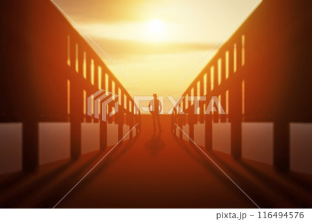A man is standing on the bridge 116494576