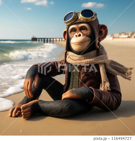 くつろぐチンパンジー くつろぐチンパンジー 116494727