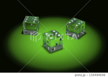 Three plastic dice 116494836