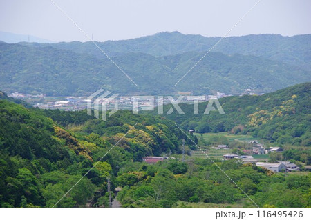 兵庫県淡路島 牛内ダムから賀集の町並みを望む 兵庫県淡路島 牛内ダムから賀集の町並みを望む 116495426