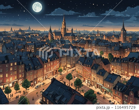 おしゃれな街並みの夜景 116495729