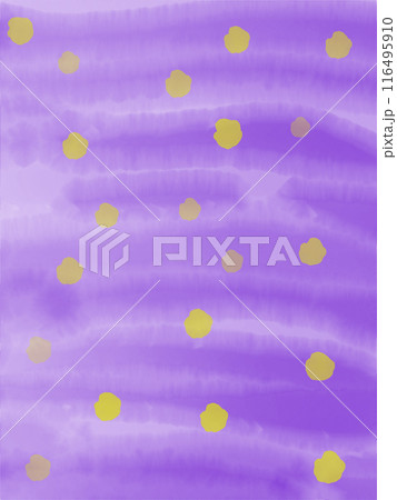 イラスト素材: 紫色背景の黄色い水玉 116495910