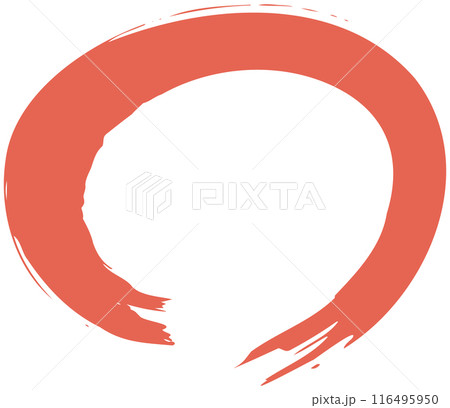 丸印、手描きの筆文字 116495950