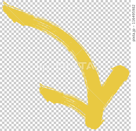 矢印、手描きの筆文字 116495982