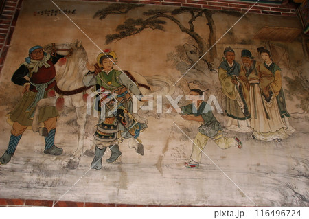 台湾、保安宮にある三国志の壁画 台湾風景 台湾、保安宮にある三国志の壁画 台湾風景 116496724