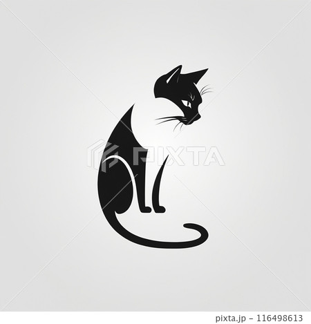 動物をモチーフにしたシンプルなロゴのようなイラスト 116498613