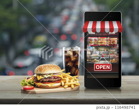 Order and food delivery online concept, Generative AI 116498741