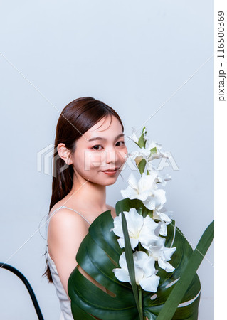 女性/ビューティ/ボタニカル/グリーン 116500369