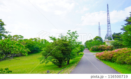 佐賀県唐津市の鏡山の頂上 佐賀県唐津市の鏡山の頂上 116500719