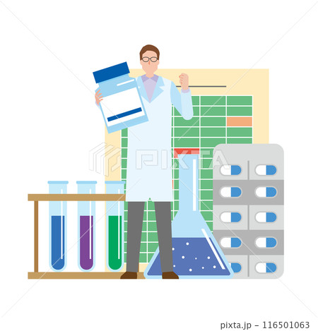 薬剤研究のイメージイラスト 薬剤研究のイメージイラスト 116501063
