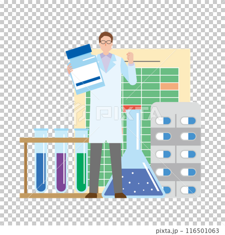 薬剤研究のイメージイラスト 薬剤研究のイメージイラスト 116501063