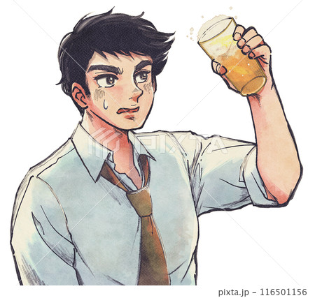 劇画漫画風・飲み会に参加するビールの苦手な社会人 116501156