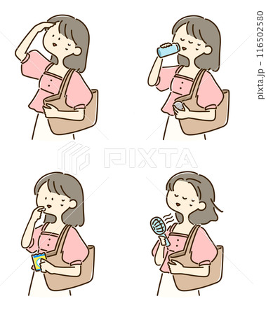 熱中症対策をする女性4パターン 116502580