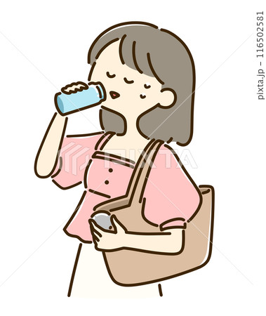 水分補給する女性 116502581