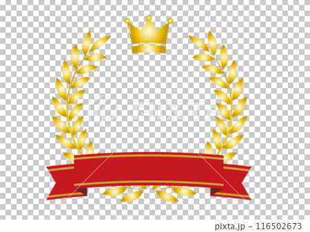 帶有月桂樹和皇冠的簡單排名框架 116502673