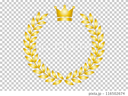 Simple ranking frame with laurel and crown Simple ranking frame with laurel and crown 116502674