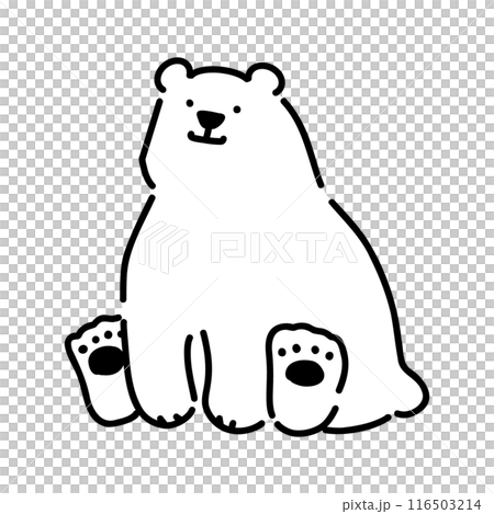 Simple illustration of a polar bear, full body 116503214